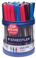 Staedtler Stick Assorted Medium Tip Ballpoint Pens Cup 50