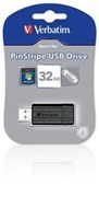 Verbatim Store N Go Pinstripe Retractable Usb Drive 32Gb Black