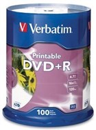 Verbatim Dvd+R 4.7Gb 16X White Printable Pack 100