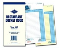 Zions Restaurant Docket Book Carbonless Duplicate 200Mm X 100Mm 50 Sets