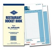 Zions Pen Restaurant Docket Book Carbon Duplicate 200 X 100Mm 22 Lines 50 Sets
