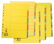 Marbig Dividers A4 Manilla Brights 1-12 Tab
