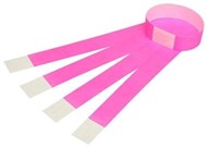 Rexel Tyvek Wristbands With Serial Number Fluoro Pink Pack 100