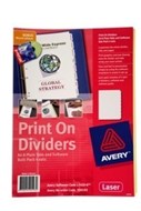 Avery 920193 L7420-8 Print On Dividers Laser 8 Parts 4 Sets