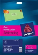 Avery 936005 J8563 Inkjet Label 99.1 X 38.1Mm 14Up Pk25 Clear