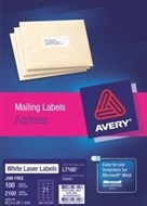 Avery 959001 L7160 Laser Labels Address 21 Per Sheet White Pack 100
