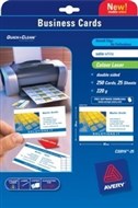 Avery 959079 C32016 Quick Clean Business Cards Colour Laser And Inkjet Satin Finish 220Gsm Pack 250