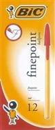 Bic Cristal Ballpoint Pens Fine Red Box 12