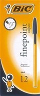 Bic Cristal Ballpoint Pens Fine Black Box 12