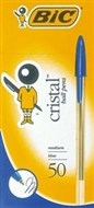Bic Cristal Ballpoint Pens Medium Blue Box 50
