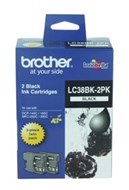 Brother Lc-38Bk2Pk Inkjet Cartridge 2 Pk Black