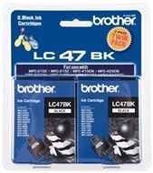 Brother Lc-47Bk2Pk Inkjet Cartridge Black Pack 2