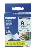 Brother Tze-121 Labelling Tape Black On Clear 9Mm X 8M
