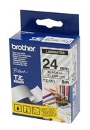 Brother Tze-151 Labelling Tape Black On Clear 24Mm X 8M