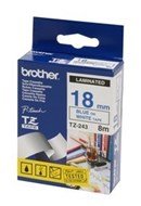 Brother Tze-243 Labelling Tape Blue On White 18Mm X 8M