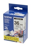 Brother Tze-261 Labelling Tape Black On White 36Mm X 8M