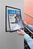 Durable Magaframe Sign Holder Adhesive Back A3 Black Pack 2