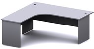 Ddk Accent Radial Workstation 2 Piece Left Hand Return 1800 X 750 / 1800 X 600 X 725Mm Grey/Grey
