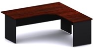 Ddk Accent Radial Workstation 2 Piece Right Hand Return 1800 X 750 / 1800 X 600 X 725Mm Redgum/Black