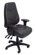 Rapidline Lander Operator Chair 24/7 High Back Leather Black