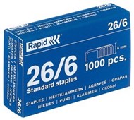 Rapid 26/6 6Mm Staples Box 1000