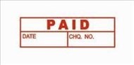 Deskmate Pre-Inked Stamp Paid Date/Cheque Red