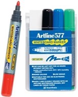 Artline 577 Dry Safe Whiteboard Markers Bullet 2.0Mm Wallet 4