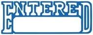 Xstamper 1205 Message Stamp Entered/Date Blue