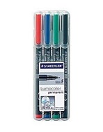 Staedtler Lumocolor Permanent Markers Fine 0.6Mm Wallet 4