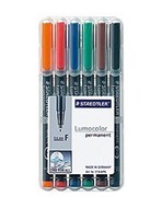 Staedtler Lumocolor Permanent Markers Fine 0.6Mm Wallet 6
