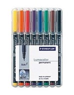 Staedtler Lumocolor Permanent Markers Fine 0.6Mm Wallet 8