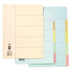 Manilla Dividers Brights Pastels and Whites