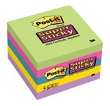 3M 6545Ssuc PostIt Super Sticky Notes 73 X 73Mm Jewel Pop Assorted Colours Pack 5