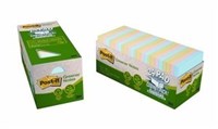 3M 654R24CpAp PostIt 100 Recycled Greener Notes 76X76Mm Cabinet Pack 24 Pads Of 75 Sheets Pastel