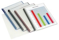 Marbig Refillable Display Book A4 20 Pocket Blue WClear Front