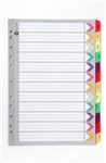 Marbig Dividers Reinforced Board A4 Fluoro JanDec