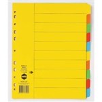 Marbig Extra Wide Dividers A4 10 Tab Manilla Bright