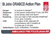 St John Resuscitation Card Plastic