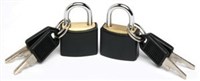 Rexel Luggage Locks Brass 20Mm Black Pack 2