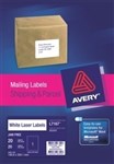 Avery 952007 L7167 Laser Labels Shipping 1 Per Sheet White Pack 20