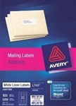 Avery 959060 L7157 Laser Labels Address 33 Per Sheet White Pack 100