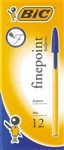 Bic Cristal Ballpoint Pens Fine Blue Box 12