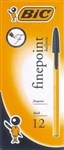 Bic Cristal Ballpoint Pens Fine Black Box 12