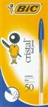 Bic Cristal Ballpoint Pens Medium Blue Box 50