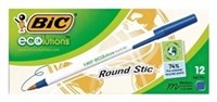Bic Ecolutions Round Stic Pen Blue Box 12