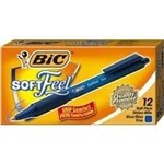 Bic Softfeel Ballpoint Pen Retractable Medium Blue Box 12