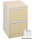 Brownbuilt Legato 2 Drawer Filing Cabinet Silver Grey
