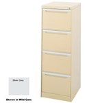 Brownbuilt Legato 4 Drawer Filing Cabinet Silver Grey