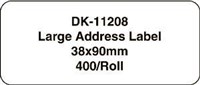 Brother Dk11208 Address Label Large 38X90Mm White Roll 400