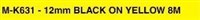 Brother MK631 Labelling Tape Black On Yellow 12Mm X 8M